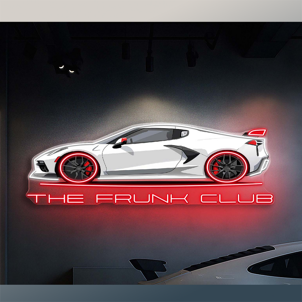 The Frunk Club 24" Neon Wall Art Sign – Corvette C8 Edition
