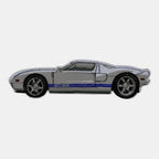 The Frunk Club Ford GT woven patch, white with blue racing stripes and "FORD GT" text.