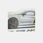 The Frunk Club 356 die-cut sticker featuring a white car silhouette with red brake calipers and textured finish.