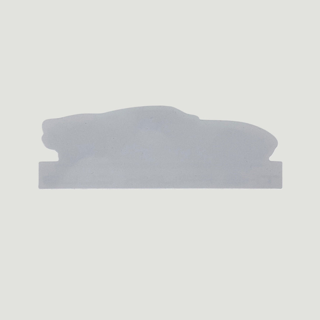 The Frunk Club GT die-cut sticker, white vinyl, 5"w x 1.75"h, weather-resistant for cars and garages.