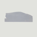 The Frunk Club grey die-cut vinyl sticker featuring a sharp, angular design inspired by Lamborghini.